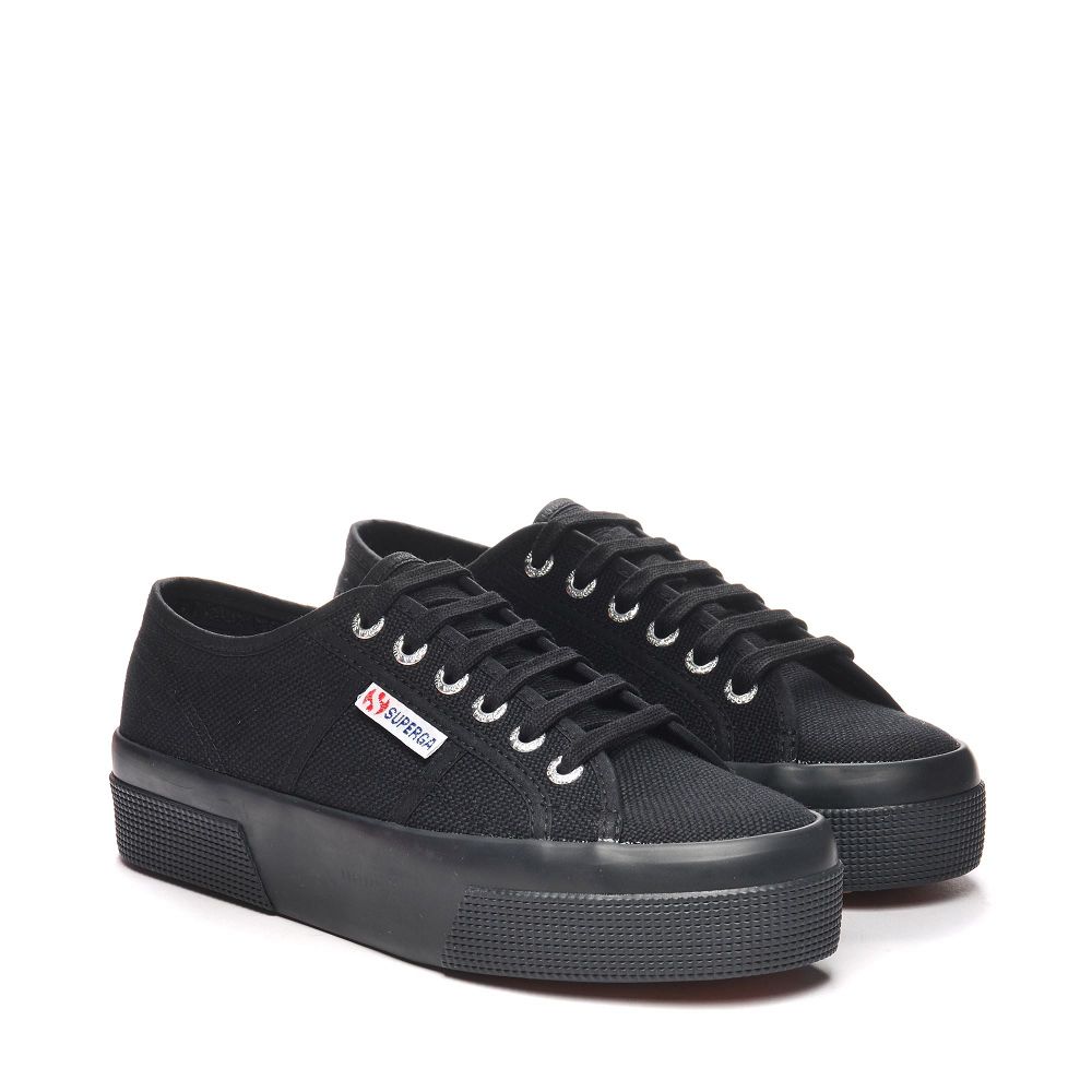 Superga 2740 Black Platform Sneakers - Women's USA | US0432065